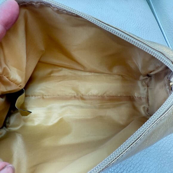 MICHAEL KORS COSMETIC BAG POUCH PURSE GOLD - Picture 6 of 6
